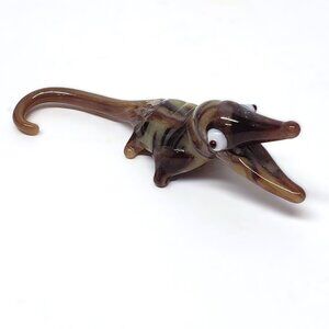 Mini Swirl Glass Alligator Figurine Miniature Crocodile Aquarium Decor 2.5"